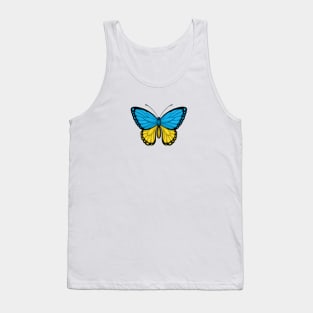 Ukrainian Flag Butterfly Tank Top